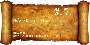 Nádasy Tibor névjegykártya